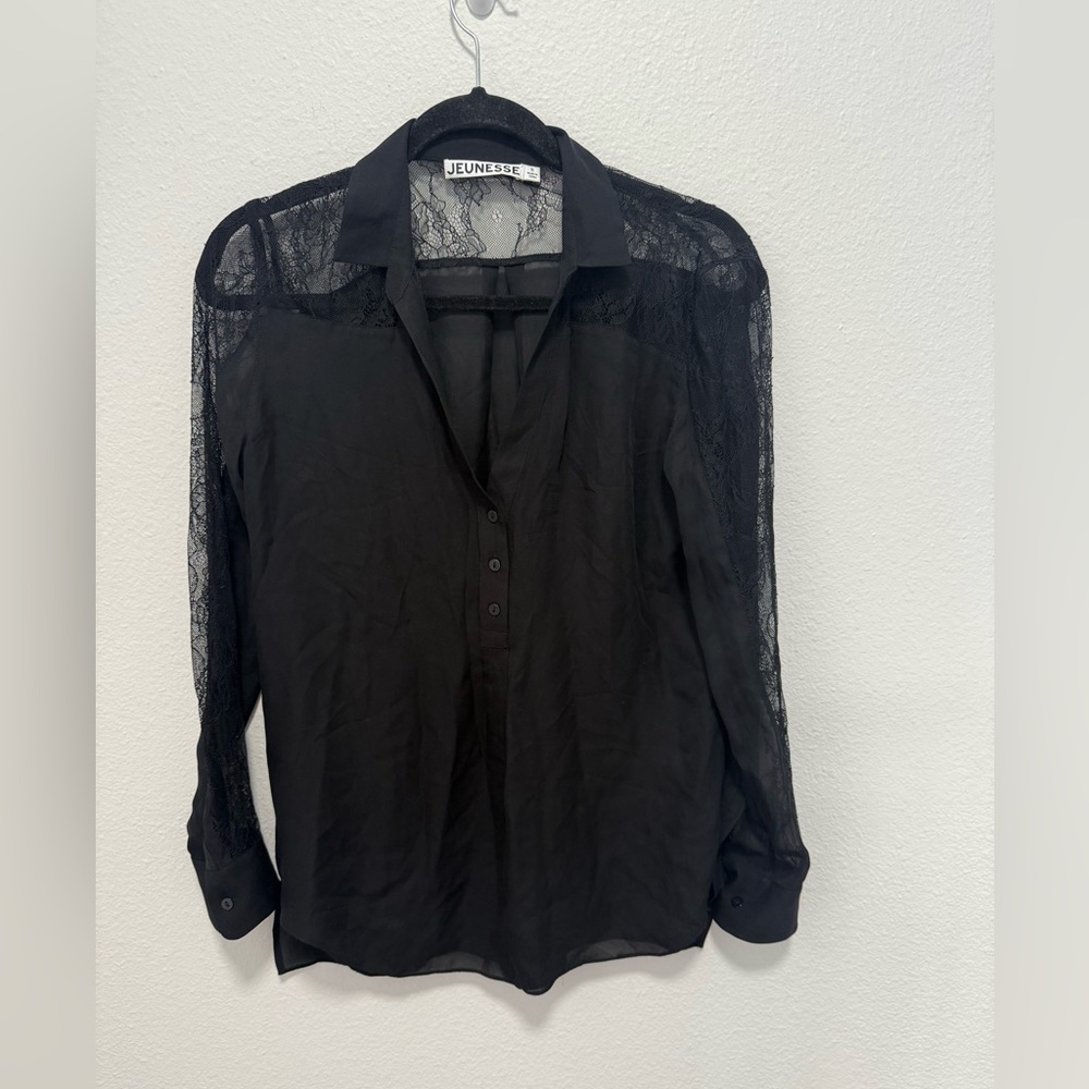 Jeunesse Black Lace Women's Blouse Size Small
